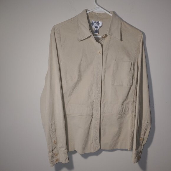 Talbots Collection Stretch Button Front Corduroy Jacket Size 16 Cream - Picture 1 of 5
